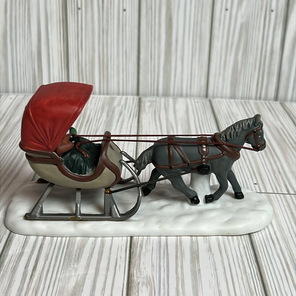 Department 56 One Horse Open Sleigh Heritage Village Accessory Horse Carriage